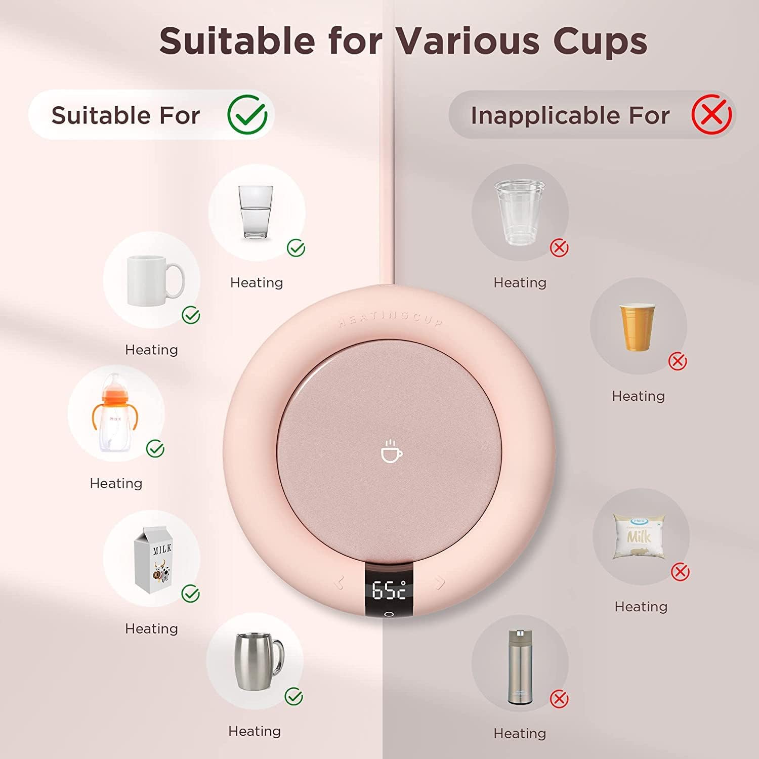 Coffee Mug Warmer， 2022 EasyAcc Coffee Warmer for Desk [with Silicon Cup Lid] Smart Mug Warmer Auto Shut Off， 3 Temp Setting to 167℉， Touch Switch， LED Display Cup Warmer for Office Home -Coffee Gift - Image 3